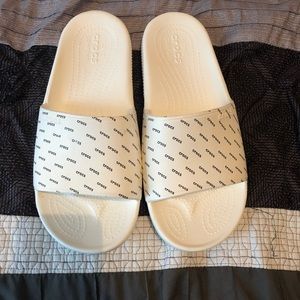 White croc slides